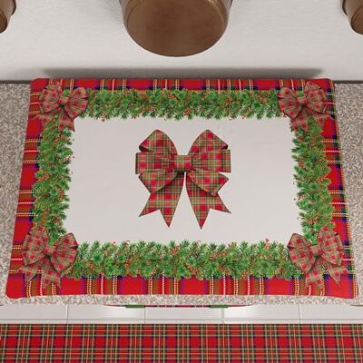PETTI Artigiani Italiani Couvre-Plaque de Noël 46x76 cm, Protège-Plaque Décoratif et Lavable, Design Festif en Microfibre de Qualité, Motif 'Noeud Tartan', 100% Fabriqué en Italie - Publicité PETTI Artigiani Italiani Couvre-Plaque de Noël 46x76 cm, Protège-Plaque Décoratif et Lavable, Design Festif en Microfibre de Qualité, Motif 'Noeud Tartan', 100% Fabriqué en Italie - Publicité
