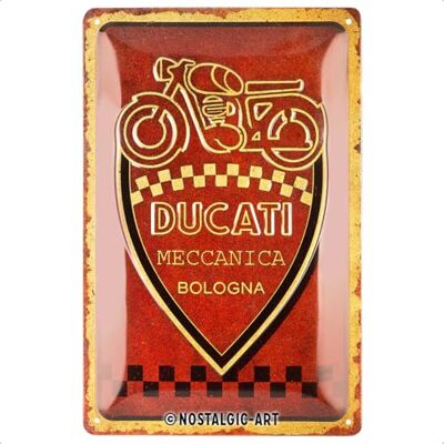 ART Plaque rétro, 20 x 30 cm, Ducati – Meccanica Bologna – Idée cadeau pour motards, Official License Product (OLP), en métal, design vintage - Publicité ART Plaque rétro, 20 x 30 cm, Ducati – Meccanica Bologna – Idée cadeau pour motards, Official License Product (OLP), en métal, design vintage - Publicité