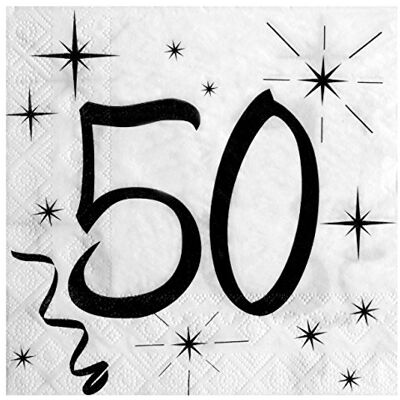 Santex Lot de 20 Serviettes de Table 50 Noir/Blanc - Publicité Santex Lot de 20 Serviettes de Table 50 Noir/Blanc - Publicité
