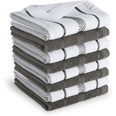 KitchenAid Albany Lot de 8 torchons à Vaisselle, Gris Anthracite/Blanc, 30,5 x 30,5 cm - Publicité KitchenAid Albany Lot de 8 torchons à Vaisselle, Gris Anthracite/Blanc, 30,5 x 30,5 cm - Publicité