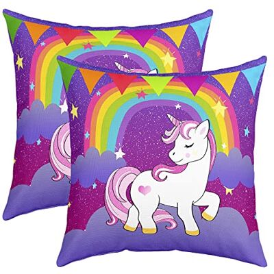 Homewish Housses de coussin pour fille 40 x 40 cm Motif licorne mignonne Pour enfants, garçons et enfants, chevaux de dessin animé, Galaxy Stars Licorne magique Violet - Publicité Homewish Housses de coussin pour fille 40 x 40 cm Motif licorne mignonne Pour enfants, garçons et enfants, chevaux de dessin animé, Galaxy Stars Licorne magique Violet - Publicité