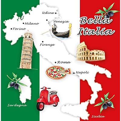 Ambiente SERVIETTES 33 x 33 cm Bella Italia - Publicité Ambiente SERVIETTES 33 x 33 cm Bella Italia - Publicité
