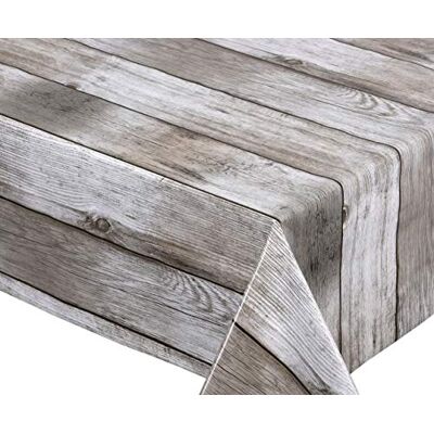 BEAUTEX Nappe de table de jardin En toile cirée lisse et essuyable Motif bois Beige Forme ronde, ovale ou rectangulaire Taille au choix - Publicité BEAUTEX Nappe de table de jardin En toile cirée lisse et essuyable Motif bois Beige Forme ronde, ovale ou rectangulaire Taille au choix - Publicité