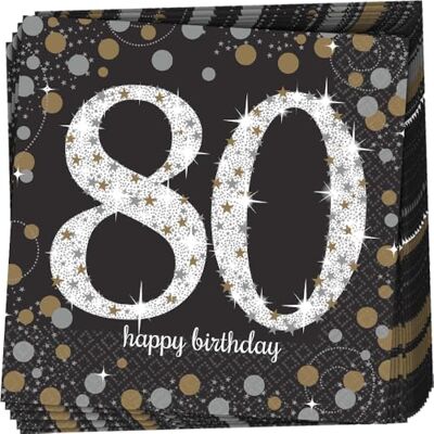 amscan International 9901721 Doré Celebration Serviettes en Papier 80 Ans 33 cm - Publicité amscan International 9901721 Doré Celebration Serviettes en Papier 80 Ans 33 cm - Publicité