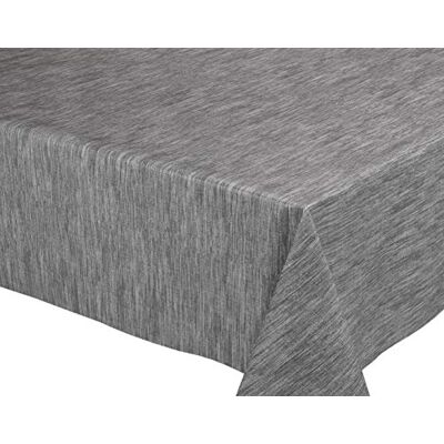 BEAUTEX Georginias Nappe de table de jardin en toile cirée essuyable grise, forme ronde, ovale ou rectangulaire, taille au choix - Publicité BEAUTEX Georginias Nappe de table de jardin en toile cirée essuyable grise, forme ronde, ovale ou rectangulaire, taille au choix - Publicité