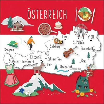 Ambiente Lot de 20 serviettes en papier avec motif villes et pays autrichiens Les plus beaux côtés comme décoration de table Serviettes en papier avec motif Convient également pour le découpage et la - Publicité Ambiente Lot de 20 serviettes en papier avec motif villes et pays autrichiens Les plus beaux côtés comme décoration de table Serviettes en papier avec motif Convient également pour le découpage et la - Publicité