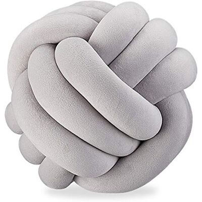 Relaxdays 10025428_111, coussin canapé noué, décoratif, scandinave, Oreiller d’ornement nœud, Ø 25 cm, gris, polyester, mousse, 25 x 25 x 25 cm - Publicité Relaxdays 10025428_111, coussin canapé noué, décoratif, scandinave, Oreiller d’ornement nœud, Ø 25 cm, gris, polyester, mousse, 25 x 25 x 25 cm - Publicité