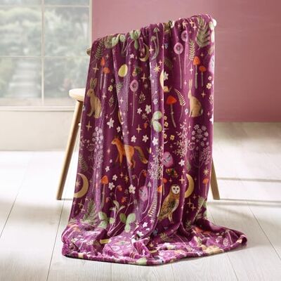 Catherine Lansfield Couverture Polaire Douillette Motif Animaux du crépuscule enchanté 130 x 170 cm Prune - Publicité Catherine Lansfield Couverture Polaire Douillette Motif Animaux du crépuscule enchanté 130 x 170 cm Prune - Publicité