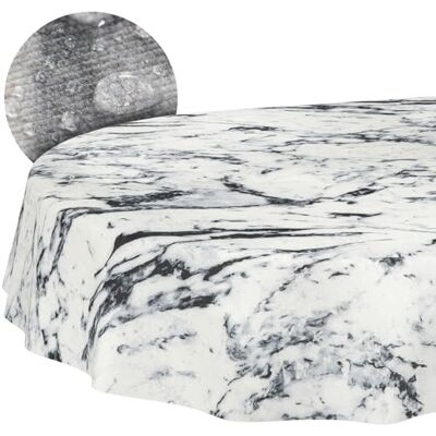 ANRO Nappe en Tissu Lavable, Facile d'entretien, Effet Lotus, résistante à la saleté et à l'eau, pour l'intérieur et l'extérieur, Ovale, 180 x 140 cm, Bord coupé, marbre Noir - Publicité ANRO Nappe en Tissu Lavable, Facile d'entretien, Effet Lotus, résistante à la saleté et à l'eau, pour l'intérieur et l'extérieur, Ovale, 180 x 140 cm, Bord coupé, marbre Noir - Publicité