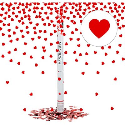 Relaxdays 10x Lanceurs confettis coeurs rouges 80 cm canons party popper fête décoration mariage cadeau portée 6-8 m, rouge - Publicité Relaxdays 10x Lanceurs confettis coeurs rouges 80 cm canons party popper fête décoration mariage cadeau portée 6-8 m, rouge - Publicité