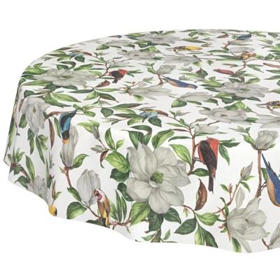 ANRO Nappe en Toile cirée Lavable, Facile d'entretien, imperméable, Effet Lotus, Nappe de Jardin, calibri, Ronde, 140 cm, Bord coupé - Publicité ANRO Nappe en Toile cirée Lavable, Facile d'entretien, imperméable, Effet Lotus, Nappe de Jardin, calibri, Ronde, 140 cm, Bord coupé - Publicité