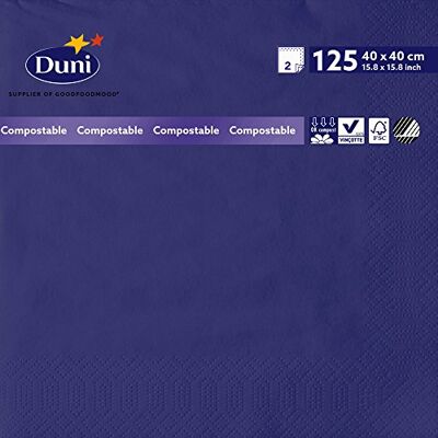 Duni 178987 2 plis Serviettes en papier, 40 cm x 40 cm, Bleu foncé (lot de 1250) - Publicité Duni 178987 2 plis Serviettes en papier, 40 cm x 40 cm, Bleu foncé (lot de 1250) - Publicité