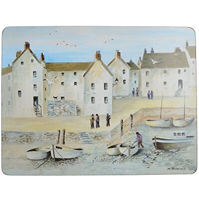 Creative « Cornish Harbour » Lot de 4 Sets de Table avec Dos en liège, 30 x 22,8 cm (12" x 9") - Publicité Creative « Cornish Harbour » Lot de 4 Sets de Table avec Dos en liège, 30 x 22,8 cm (12" x 9") - Publicité