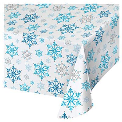 Creative Nappe en plastique Motif flocons de neige 137 x 259 cm - Publicité Creative Nappe en plastique Motif flocons de neige 137 x 259 cm - Publicité