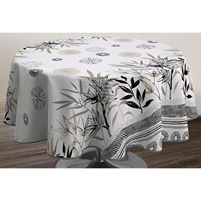 Le linge de Jules Nappe Anti-Taches Stevia Ovale 150 x 240 cm, Noir, Beige, Gris, Ecru - Publicité Le linge de Jules Nappe Anti-Taches Stevia Ovale 150 x 240 cm, Noir, Beige, Gris, Ecru - Publicité