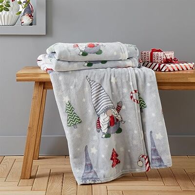Catherine Lansfield Plaid en Polaire avec Nains de Noël Gris 130 x 170 cm - Publicité Catherine Lansfield Plaid en Polaire avec Nains de Noël Gris 130 x 170 cm - Publicité