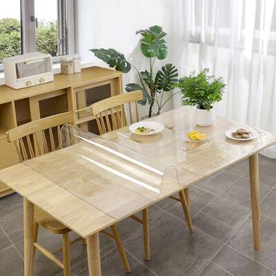 KARAT Protection de Table avec Bord Droit 90° Nappe de Table en PVC Protection Efficace Contre Les Taches Rayures pour Meubles Empire 1,5 mm Rectangulaire 110 x 80 cm Transparent - Publicité KARAT Protection de Table avec Bord Droit 90° Nappe de Table en PVC Protection Efficace Contre Les Taches Rayures pour Meubles Empire 1,5 mm Rectangulaire 110 x 80 cm Transparent - Publicité