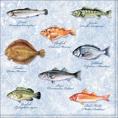 Ambiente serviette motif: poissons fishes maritim 20 serviettes par paquet - Publicité Ambiente serviette motif: poissons fishes maritim 20 serviettes par paquet - Publicité