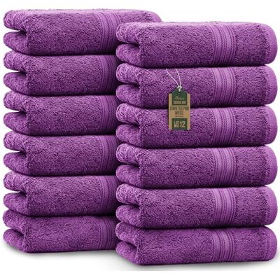 NatureMark 12x Serviettes invité violettes - 30x50cm - Publicité NatureMark 12x Serviettes invité violettes - 30x50cm - Publicité