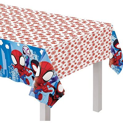 amscan Nappe de fête en plastique Spidey & Friends – 137,2 x 243,8 cm Multicolore Lot de 1 - Publicité amscan Nappe de fête en plastique Spidey & Friends – 137,2 x 243,8 cm Multicolore Lot de 1 - Publicité
