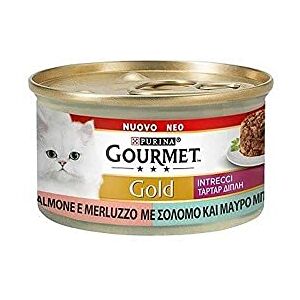 Gourmet Gold Tresses de Goût Nourriture Humide pour Chats avec Saumon et morue, 85 GR - Publicité Gourmet Gold Tresses de Goût Nourriture Humide pour Chats avec Saumon et morue, 85 GR - Publicité