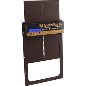 Wakects Porte de Poulailler Automatique avec Minuterie en Alliage D'aluminium LED HD Display alimenté par Batterie Porte de Poulet Automatique pour la Ferme (Couleur café) - Publicité