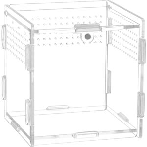 QWORK ® Terrarium Acrylique, boîte d'alimentation d'insectes, 9.5 x 9 x 9 cm pour mante Religieuse, araignées, lézards, escargots - Publicité QWORK ® Terrarium Acrylique, boîte d'alimentation d'insectes, 9.5 x 9 x 9 cm pour mante Religieuse, araignées, lézards, escargots - Publicité