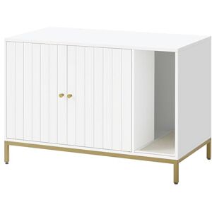 Armoire pour litière de chat Feandrea - Blanc-Or, 90x48x61.5 cm - Publicité Armoire pour litière de chat Feandrea - Blanc-Or, 90x48x61.5 cm - Publicité