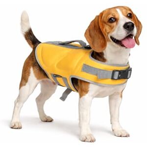 FLAMINGO Gilet de Sauvetage Chien Swimmy Jaune M A:32,5 cm B:43,5-54 cm C:58-69 cm Polyester Mousse EPE réglable Bandes réfléchissantes Anneau pour Laisse - Publicité FLAMINGO Gilet de Sauvetage Chien Swimmy Jaune M A:32,5 cm B:43,5-54 cm C:58-69 cm Polyester Mousse EPE réglable Bandes réfléchissantes Anneau pour Laisse - Publicité
