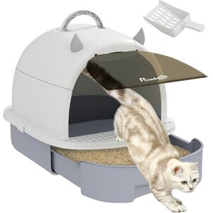 PawHut Maison de Toilette pour Chat, bac à litière fermé Chat, 2 Packs de filtres au Charbon poignée de Transport Porte translucide Nettoyage Facile Gris - Publicité PawHut Maison de Toilette pour Chat, bac à litière fermé Chat, 2 Packs de filtres au Charbon poignée de Transport Porte translucide Nettoyage Facile Gris - Publicité