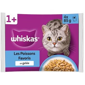 whiskas Aliment humide en gelée Chat adulte 4x85g Les Poissons Favoris (Lot de 13) 52 Sachets - Publicité whiskas Aliment humide en gelée Chat adulte 4x85g Les Poissons Favoris (Lot de 13) 52 Sachets - Publicité