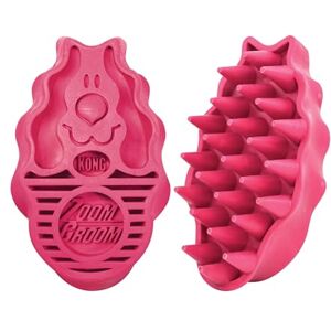 KONG ZoomGroom Rouge - Brosse pour chiens pour toilettage et shampoing - Grands chiens - Publicité KONG ZoomGroom Rouge - Brosse pour chiens pour toilettage et shampoing - Grands chiens - Publicité