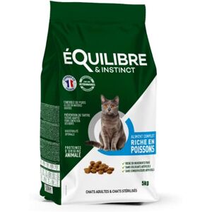 Equilibre & Instinct Chat Stérilisé Croquettes Chat Poisson Allégées en Matières Grasses Recette Complète Formulée avec des Vétérinaires 5kg Fabriqué en France - Publicité Equilibre & Instinct Chat Stérilisé Croquettes Chat Poisson Allégées en Matières Grasses Recette Complète Formulée avec des Vétérinaires 5kg Fabriqué en France - Publicité