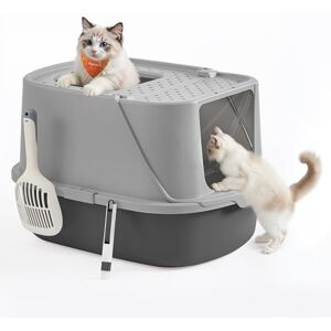 Feandrea Grand Bac à Litière pour Chat, Taille XXL, Litière pour Chat avec Couvercle Basculant, avec Pelle et Brosse, pour Chats Jusqu’à 15 kg, Gris Tourterelle et Gris Ardoise PPT011GN01 - Publicité Feandrea Grand Bac à Litière pour Chat, Taille XXL, Litière pour Chat avec Couvercle Basculant, avec Pelle et Brosse, pour Chats Jusqu’à 15 kg, Gris Tourterelle et Gris Ardoise PPT011GN01 - Publicité