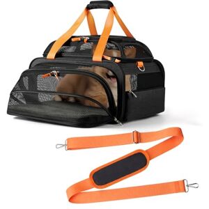pidipiti Spirit Southwest Allegiant Airlines Sac de transport extensible pour petits chiens, chiots et chats pesant jusqu'à 4,5 à 5,4 kg et 43,2 cm de long, approuvé par la TSA et 1 côté extensible - Publicité pidipiti Spirit Southwest Allegiant Airlines Sac de transport extensible pour petits chiens, chiots et chats pesant jusqu'à 4,5 à 5,4 kg et 43,2 cm de long, approuvé par la TSA et 1 côté extensible - Publicité