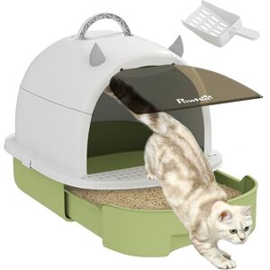 PawHut Maison de Toilette pour Chat, bac à litière fermé Chat, 2 Packs de filtres au Charbon poignée de Transport Porte translucide Nettoyage Facile Vert - Publicité PawHut Maison de Toilette pour Chat, bac à litière fermé Chat, 2 Packs de filtres au Charbon poignée de Transport Porte translucide Nettoyage Facile Vert - Publicité