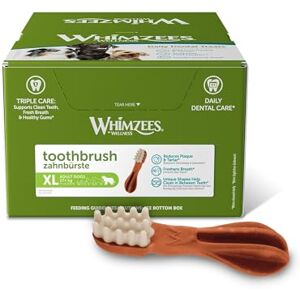WHIMZEES , Brosses à Dents XL pour Chiens, 18 pièces, friandises Naturelles pour Une hygiène Dentaire optimale, Texture agréable, stimule la Mastication, Taille XL, Couleur Verte, Modèle Snack - Publicité WHIMZEES , Brosses à Dents XL pour Chiens, 18 pièces, friandises Naturelles pour Une hygiène Dentaire optimale, Texture agréable, stimule la Mastication, Taille XL, Couleur Verte, Modèle Snack - Publicité
