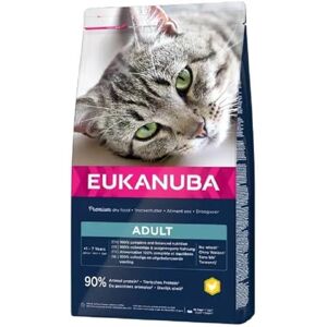 Eukanuba Croquettes Premium pour Chat Adulte Alimentation 100% Complète et Equilibrée Riche en Riz – Au Poulet Frais – Sans OGM, Sans Blé Sac refermable – 10kg - Publicité Eukanuba Croquettes Premium pour Chat Adulte Alimentation 100% Complète et Equilibrée Riche en Riz – Au Poulet Frais – Sans OGM, Sans Blé Sac refermable – 10kg - Publicité