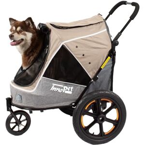 Innopet Poussette et remorque pour chien 2 en 1 Sporty Evolution Latte Beige/Gris, capacité de 30 kg avec housse de pluie Poussette pour chat et buggy pour animaux de compagnie - Publicité Innopet Poussette et remorque pour chien 2 en 1 Sporty Evolution Latte Beige/Gris, capacité de 30 kg avec housse de pluie Poussette pour chat et buggy pour animaux de compagnie - Publicité