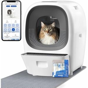 LALAHOME Litiere Chat Autonettoyante, Bac Litiere Auto, 80L Capacité XXL, Contrôle APP, Capteurs, Anti-Odeurs/Fuites, Sécurité LALASecure, Remplissage et Suivi Appli, 10 Sacs à déjections Inclus - Publicité LALAHOME Litiere Chat Autonettoyante, Bac Litiere Auto, 80L Capacité XXL, Contrôle APP, Capteurs, Anti-Odeurs/Fuites, Sécurité LALASecure, Remplissage et Suivi Appli, 10 Sacs à déjections Inclus - Publicité