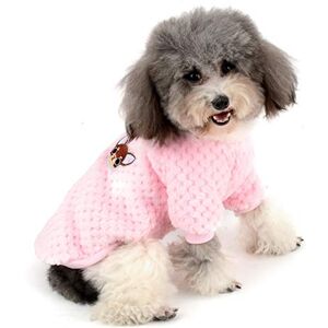 Zunea Pull pour Petit Chien/Chat Polaire Manteaux d'hiver Chaud Pull-Overs Animal de Compagnie Jumper Chiot Veste Chemise Sweat Vetement Chihuahua Yorkshire Rose S - Publicité