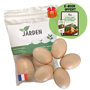 JARDEN ® Lot de 5 Oeufs de Poules Factices en Bois Réalistes Faux Oeufs pour Poulailler, Pondoir et Abri de Poules Pondeuses Accessoire pour Perchoir et Enclos Extérieur de Jardin - Publicité