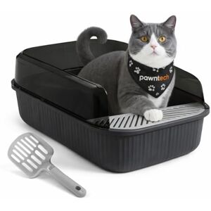 PawnTech Bac à Litière pour Chat XXL Esthétique 51x35x19 cm I Semi Ouverte Anti-éclaboussure I Pelle de Nettoyage Inclus (Noir Sidéral) - Publicité PawnTech Bac à Litière pour Chat XXL Esthétique 51x35x19 cm I Semi Ouverte Anti-éclaboussure I Pelle de Nettoyage Inclus (Noir Sidéral) - Publicité