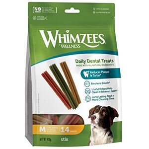 WHIMZEES Bâtonnets M, 14 Pièces – Taille M, Friandises pour Chiens de Taille Moyenne, Naturelles & sans Céréale, Végétariennes, sans Sucre Ajouté - Publicité WHIMZEES Bâtonnets M, 14 Pièces – Taille M, Friandises pour Chiens de Taille Moyenne, Naturelles & sans Céréale, Végétariennes, sans Sucre Ajouté - Publicité