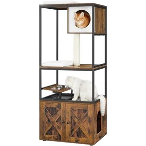 Feandrea Arbre à Chat, Maison pour Chat avec Cache-litière, Gamelles Surélevées, Poteau à Griffer en Sisal, Tapis Lavables, Marron Rustique PCT312X01 - Publicité Feandrea Arbre à Chat, Maison pour Chat avec Cache-litière, Gamelles Surélevées, Poteau à Griffer en Sisal, Tapis Lavables, Marron Rustique PCT312X01 - Publicité