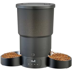 Gimars 5L Distributeur Croquettes Chat Automatique 2 Bols, Minuterie Programmable Gamelle Chat Automatique 1-6 Repas par Jour, Un Bouton Fonctionnement Facile pour Chien avec Enregistreur Vocal 10S - Publicité Gimars 5L Distributeur Croquettes Chat Automatique 2 Bols, Minuterie Programmable Gamelle Chat Automatique 1-6 Repas par Jour, Un Bouton Fonctionnement Facile pour Chien avec Enregistreur Vocal 10S - Publicité