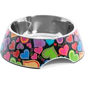 RECORD Bol à chien et chat - Cœurs multicolores - 17,5x6,5cm - Bol pour animaux - Publicité RECORD Bol à chien et chat - Cœurs multicolores - 17,5x6,5cm - Bol pour animaux - Publicité