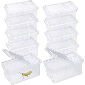 Jinzhenhong Boîte à nourriture pour reptiles, transparente, habitat animalier, cage, araignée, terrarium, boîte à couver en plastique pour reptiles, tortue, araignée, grenouille, scorpion, serpent (11 x 7 x 5,5 - Publicité Jinzhenhong Boîte à nourriture pour reptiles, transparente, habitat animalier, cage, araignée, terrarium, boîte à couver en plastique pour reptiles, tortue, araignée, grenouille, scorpion, serpent (11 x 7 x 5,5 - Publicité