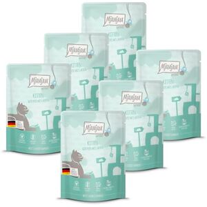 MjAMjAM Premium nourriture humide pour chats Quetschie Kitten bonne dinde avec huile de saumon, paquet de 6 (6x300g), sans céréales - Publicité MjAMjAM Premium nourriture humide pour chats Quetschie Kitten bonne dinde avec huile de saumon, paquet de 6 (6x300g), sans céréales - Publicité
