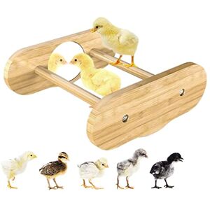 Facynde Facynpoulailler Mini poulailler avec Miroir Barre perchoir en Bois Soli, Support d'oiseau Accessoires Solides et Jouets pour poulailler et couveuse - Publicité